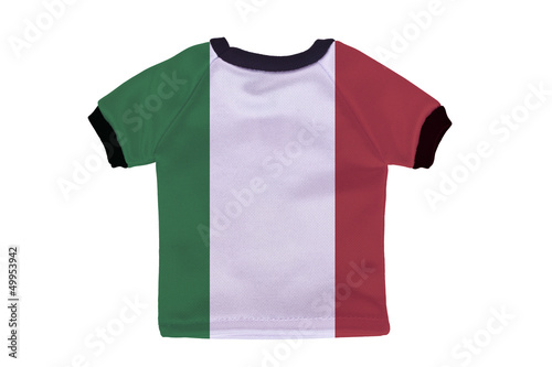 Small shirt with Italy flag isolated on white background