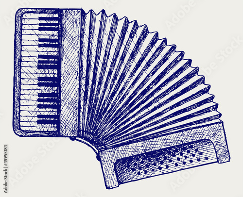 Accordion. Doodle style. Vector EPS 8