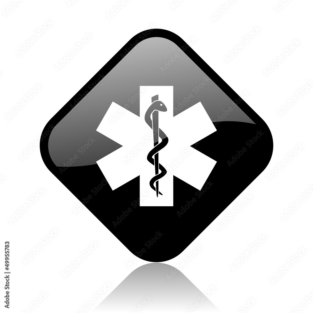 caduceus black square glossy internet icon caduceus black square glossy internet icon