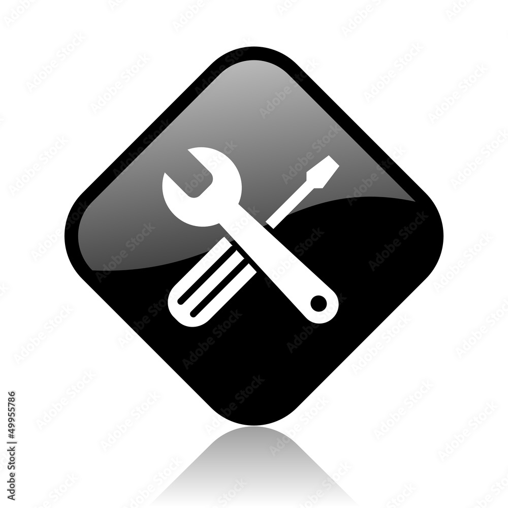 tools black square glossy internet icon tools black square glossy internet icon