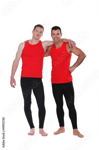 Men wearing workout clothing
