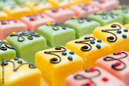 Fotografie colorful Petit fours for the party