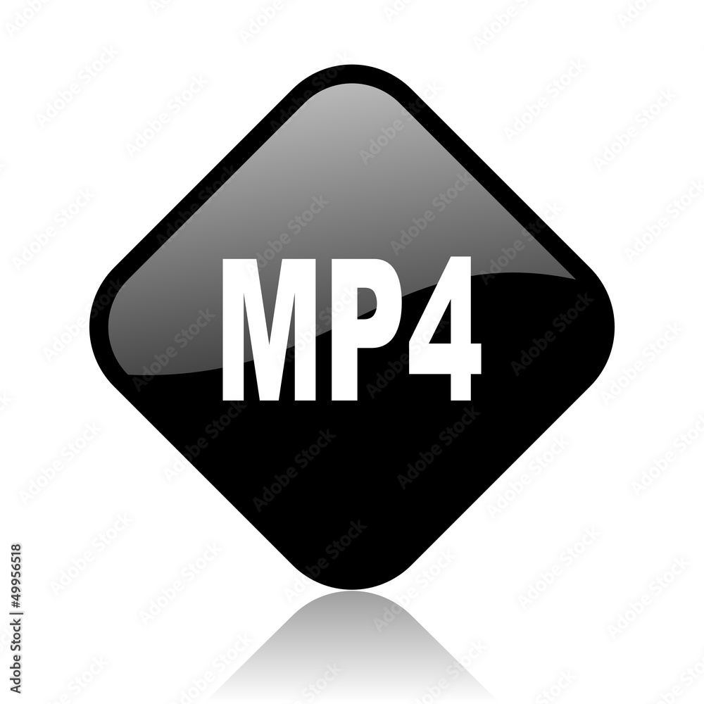 mp4 black square glossy internet icon mp4 black square glossy internet icon