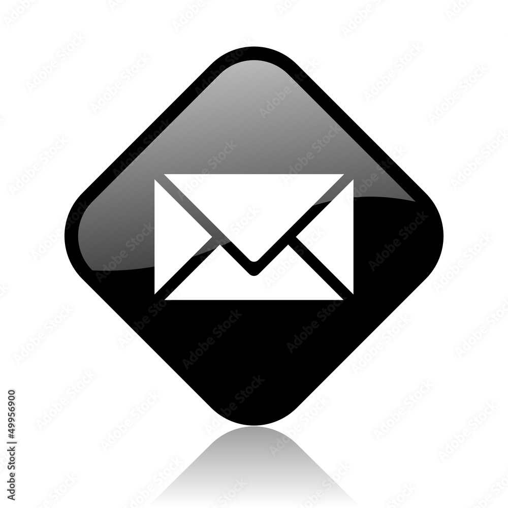mail black square glossy internet icon mail black square glossy internet icon