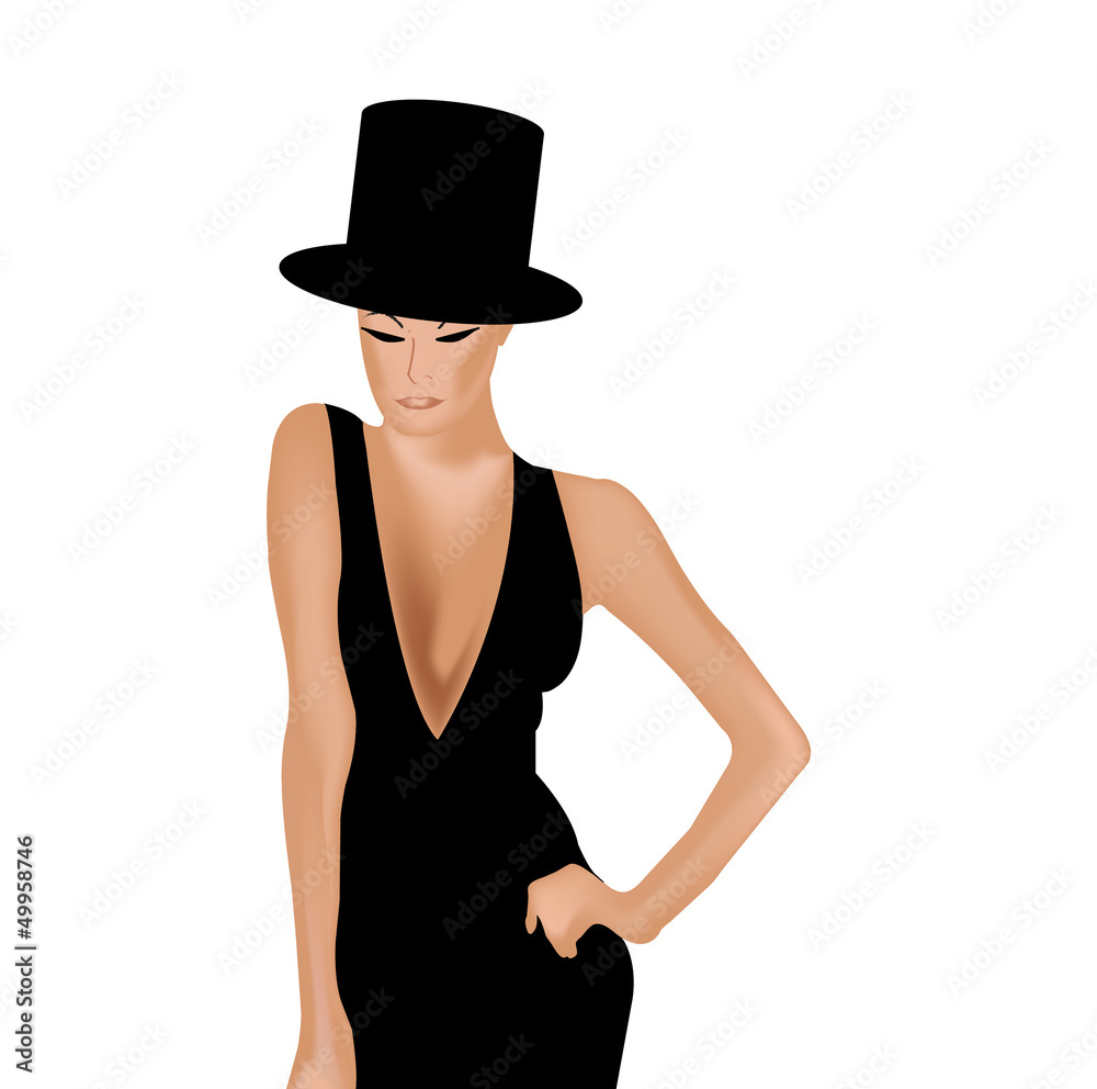 Elegant woman ittle black cocktail dress Elegant woman ittle black cocktail dress