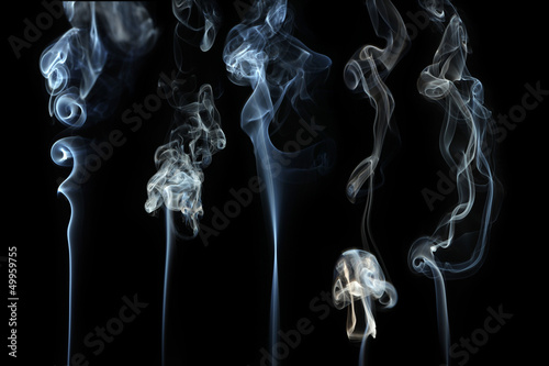 Abstract Smoke Waves On Black Background