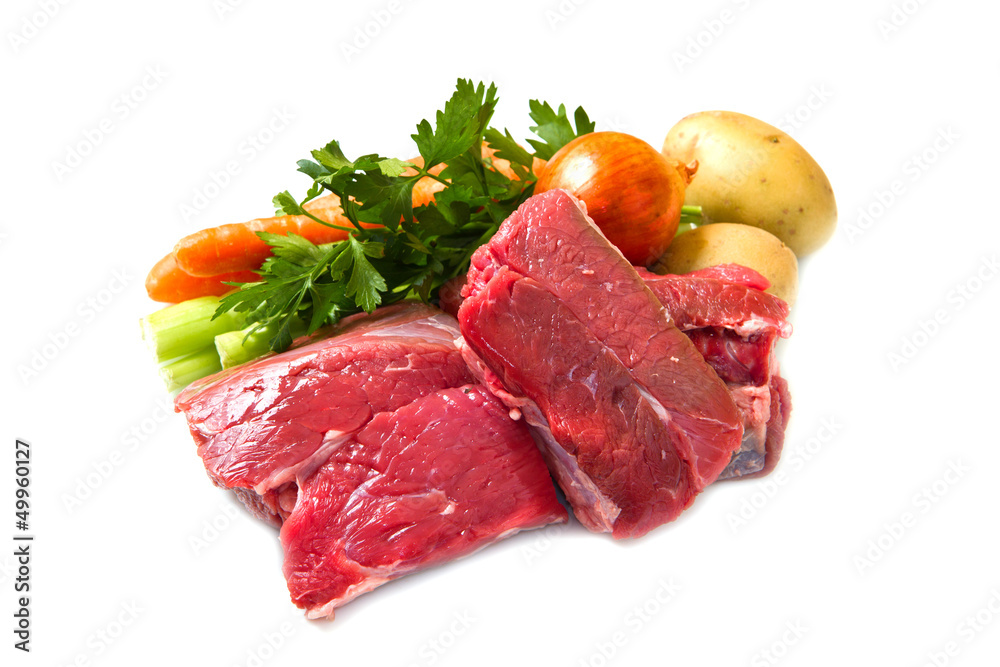 meat for boiled with fresh vegetables