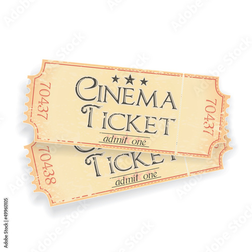 pair of vintage cinema tickets