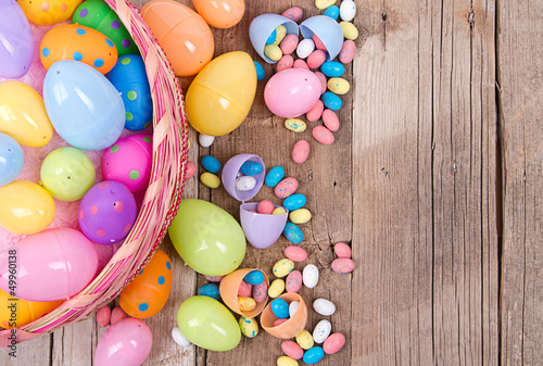 plastic easter eggs and candy