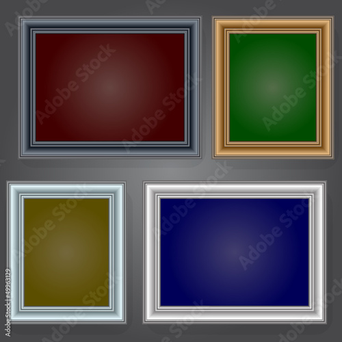 Frames on the wall. Vector illustration.