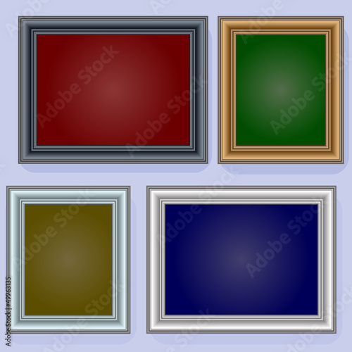 Frames on the wall. Vector illustration.