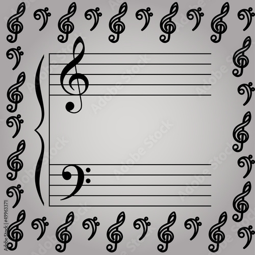 Vector Illustration of a musical stave