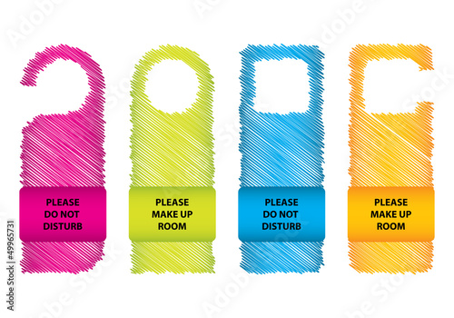 hotel do not disturb door hanger with special sketch design