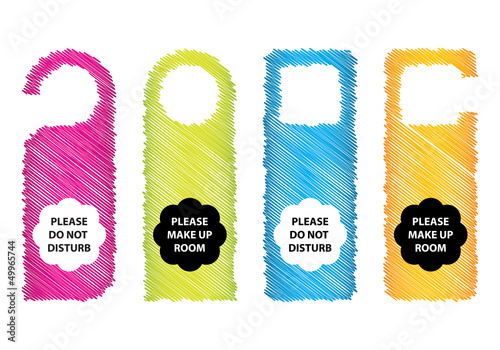hotel do not disturb door hanger with special sketch design