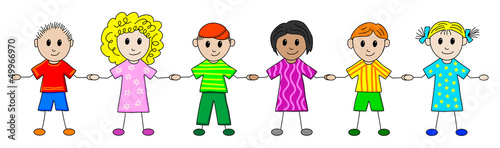 children in a row