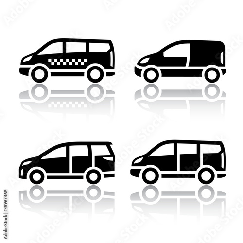 Set of transport icons - Cargo van 