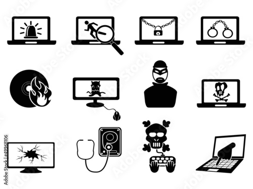 computer security and Cyber Thift icons
