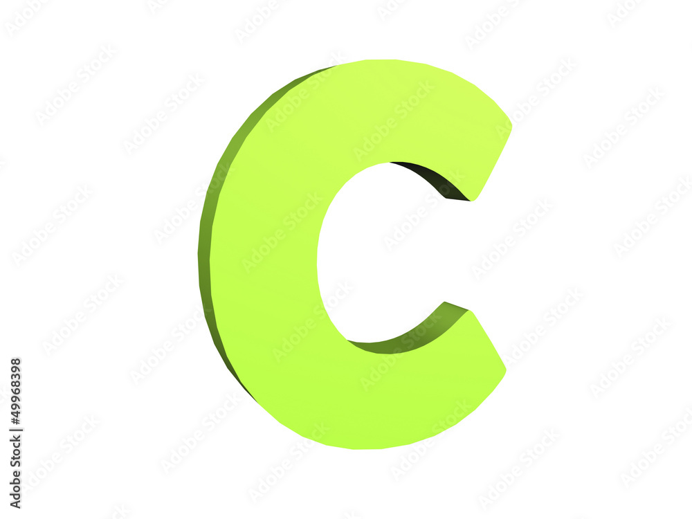 3D render of the green text C 3D render of the green text C