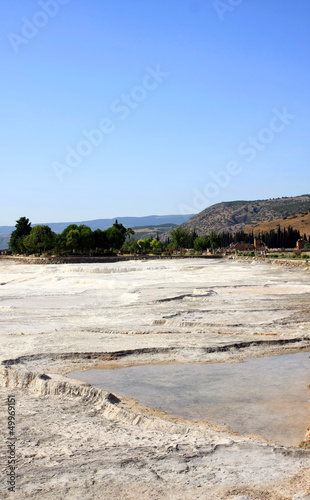 water geyser made terraces for healthy bath, Pamukkale, Turkey