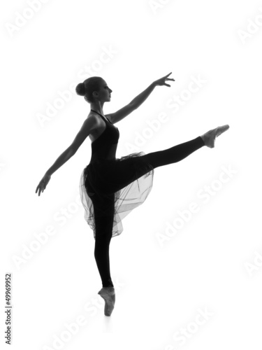 Black and white trace of a young and beautiful ballet dancer © Acronym