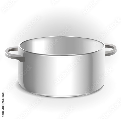 Empty metal pot