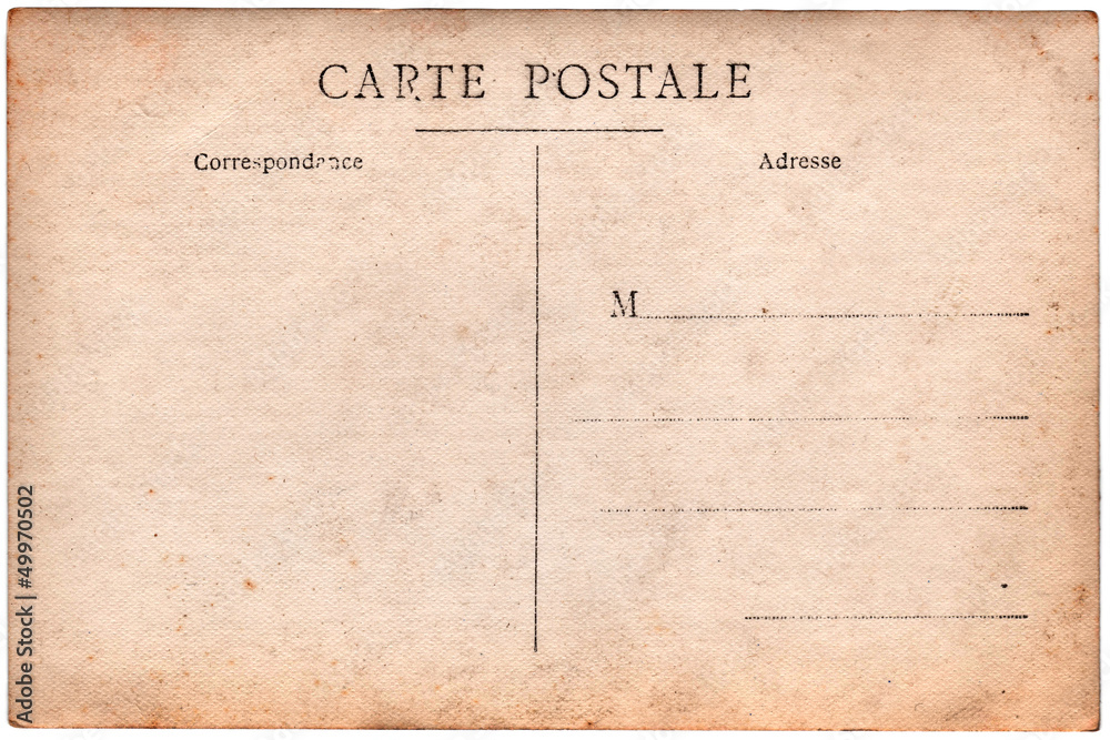 Carte postale ancienne, côté verso vierge, arrière plan papier sépia rétro vintage Carte postale ancienne, côté verso vierge, arrière plan papier sépia rétro vintage