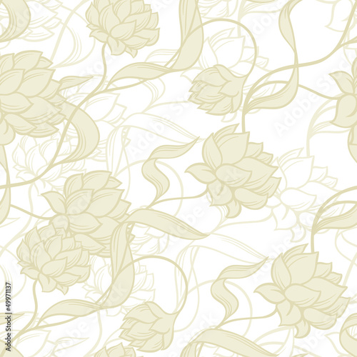 Seamless pattern with abstract flowers.