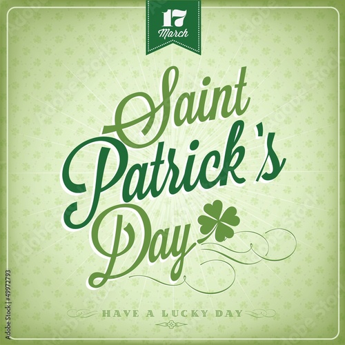Happy Saint Patrick's Day Typographical Background