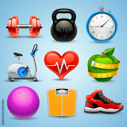 fitness icon set