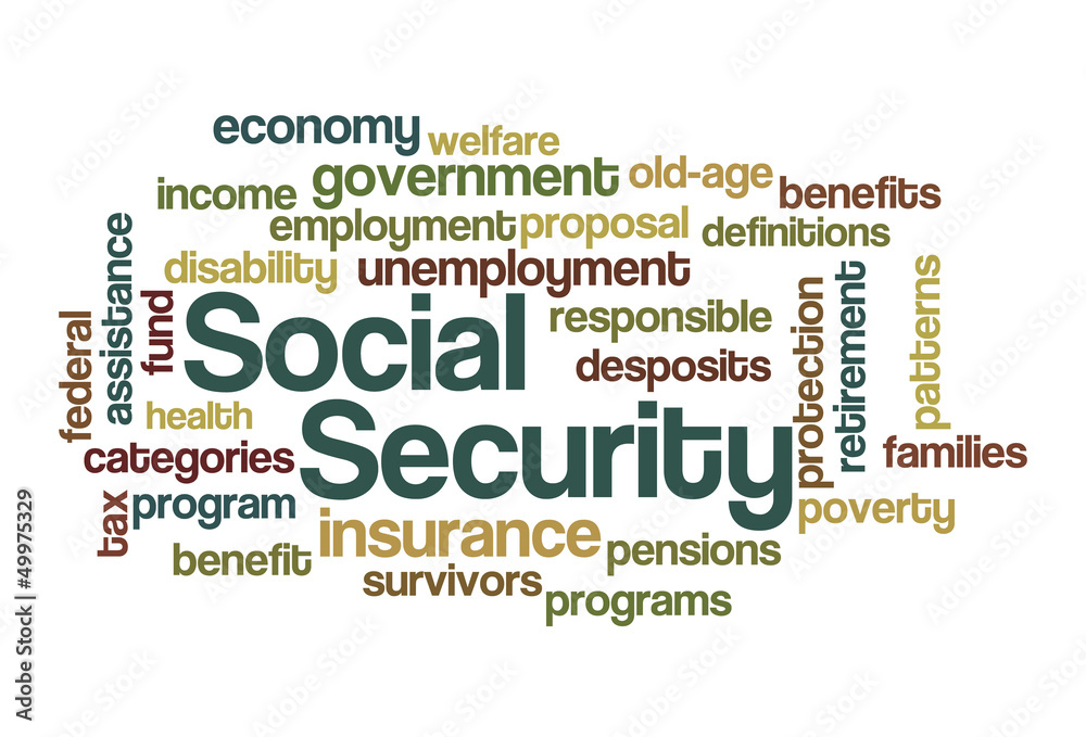 Obraz premium Social Security Word Cloud