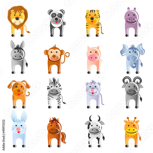 vector illustration of large collection of animal