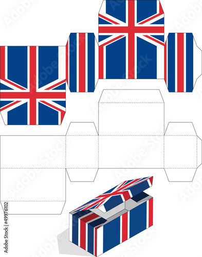 Rectangular vector box United Kingdom flag