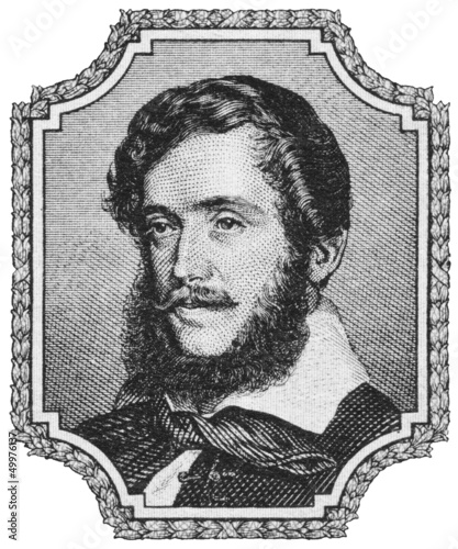 Lajos Kossuth portrait on a banknote photo