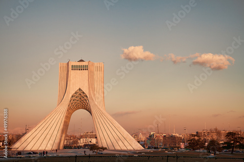 Tehran Landmark in Sunset