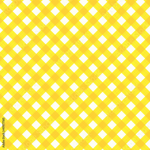 Yellow gingham fabric cloth, seamless pattern included