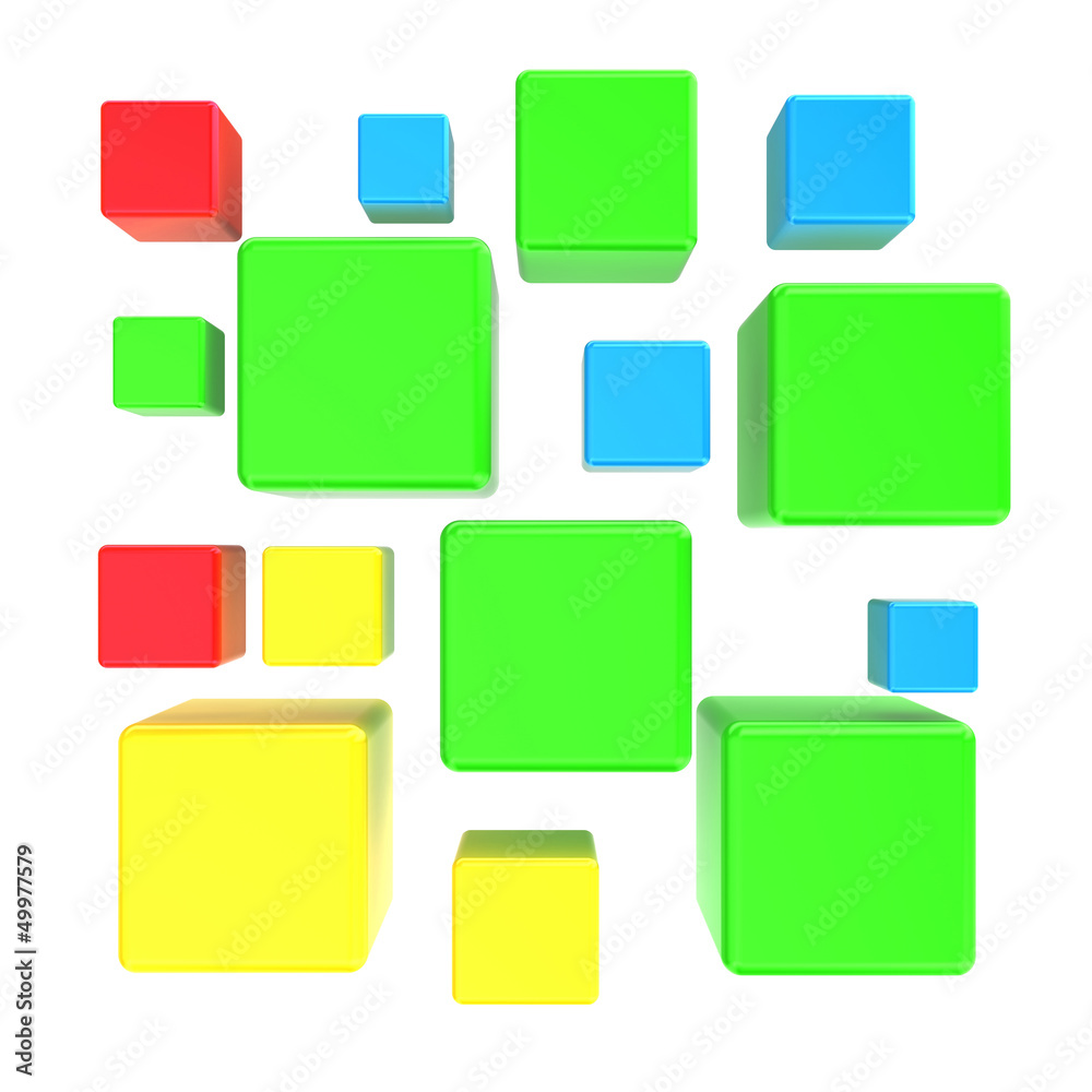 abstract colored cubes