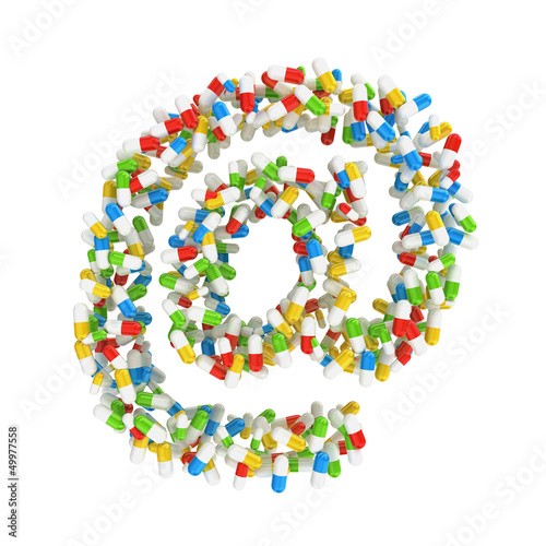 symbol e-mail made 0b 0bof colorful pills