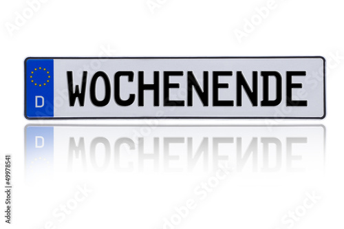 Autoschild WOCHENENDE