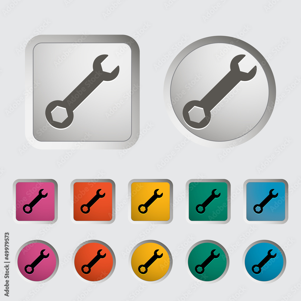 Wrench single icon. Vector illustration. Wrench single icon. Vector illustration.