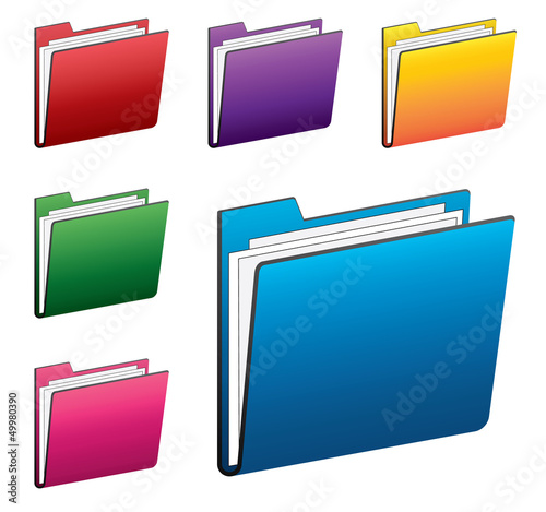 Colorful folder icons set