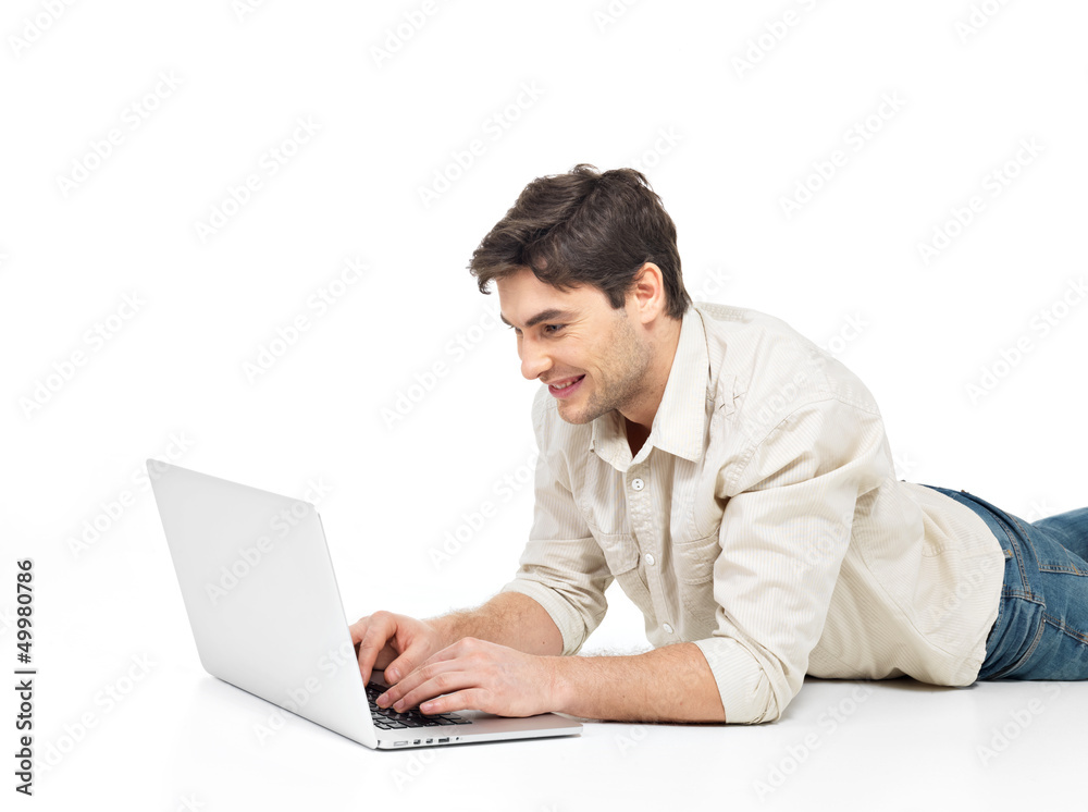 successful happy man with laptop successful happy man with laptop