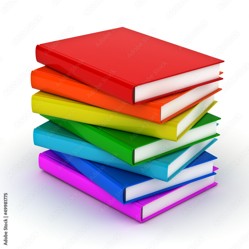 Stack of colorful books over white background Stack of colorful books over white background