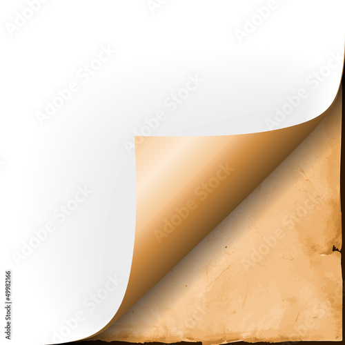 Ecke Papier über Schatzkarte