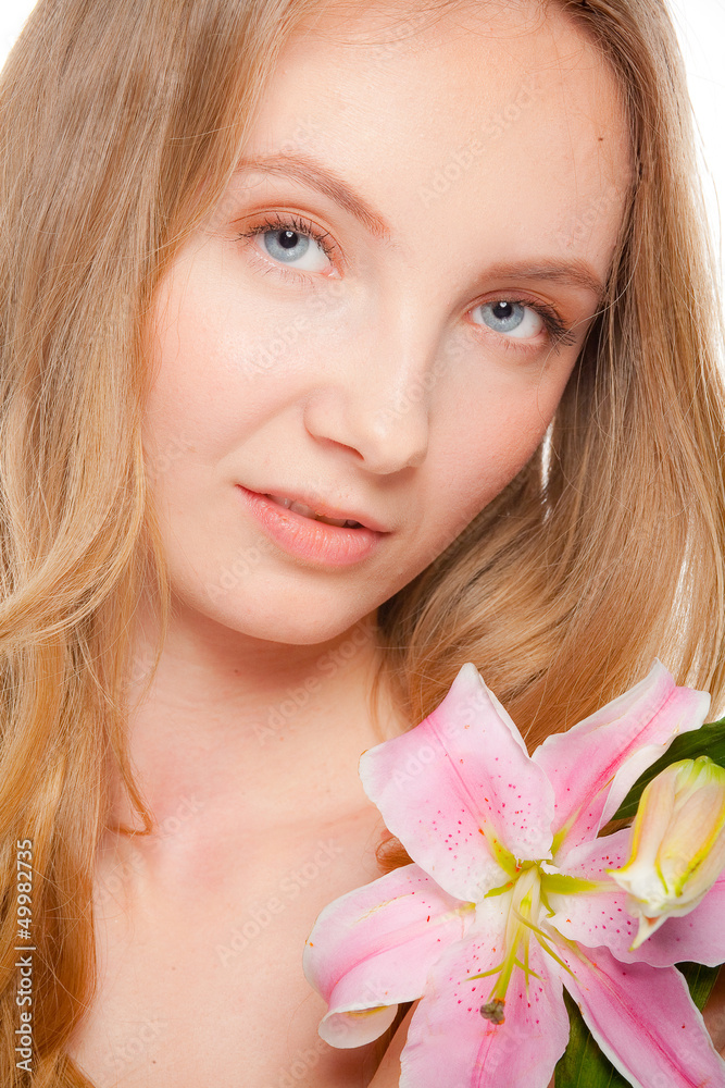 Beautiful young woman with lily Beautiful young woman with lily