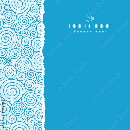 Vector abstract swirls square torn seamless pattern background