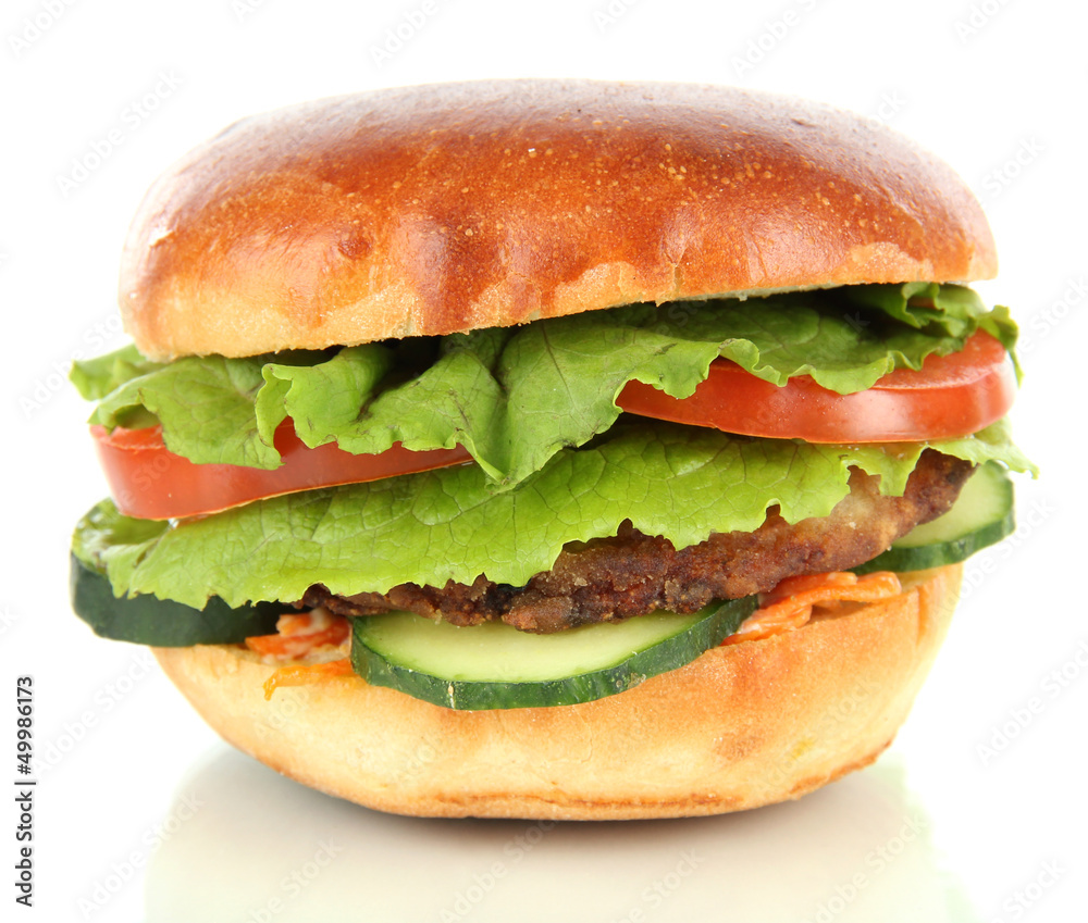 Big and tasty hamburger isolated on white Big and tasty hamburger isolated on white