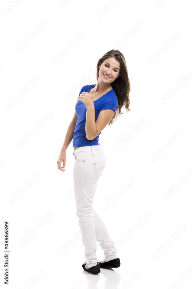Young woman with thumbs up Young woman with thumbs up