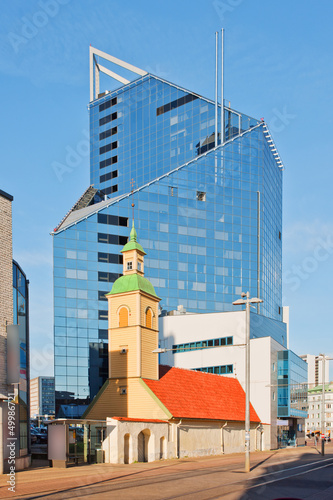 Old and new building in Tallinn, Estonia