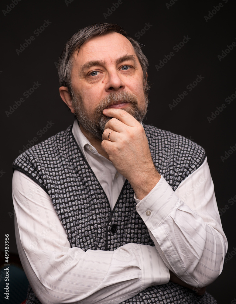Pensive elderly man Pensive elderly man