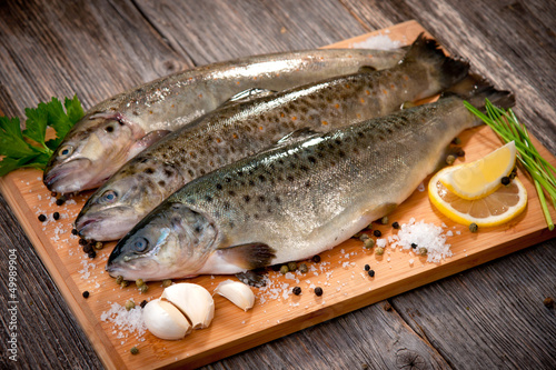 Raw fish (brown trout)